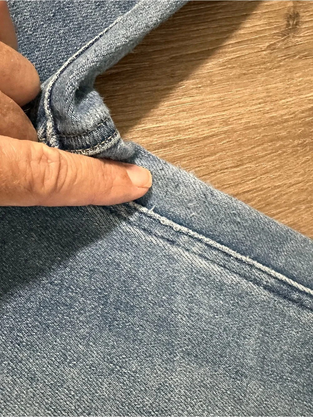 PAIGE Cindy Blue Straight Leg Frayed Jeans
